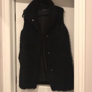 Theory black shaggy vest!